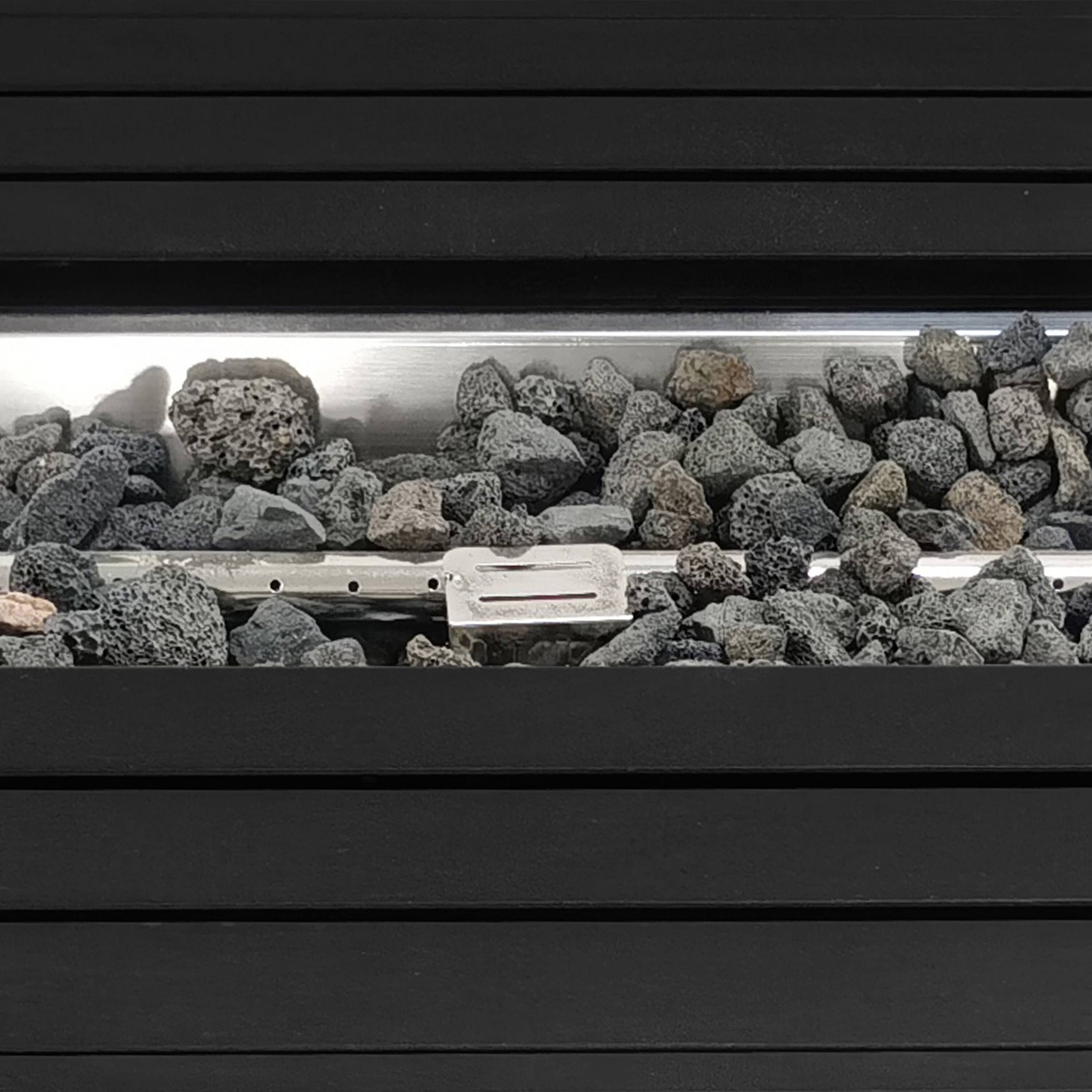 Alt View 2. Mondawe - 50,000 BTU Outdoor Gas Fire Pit Table - Black.