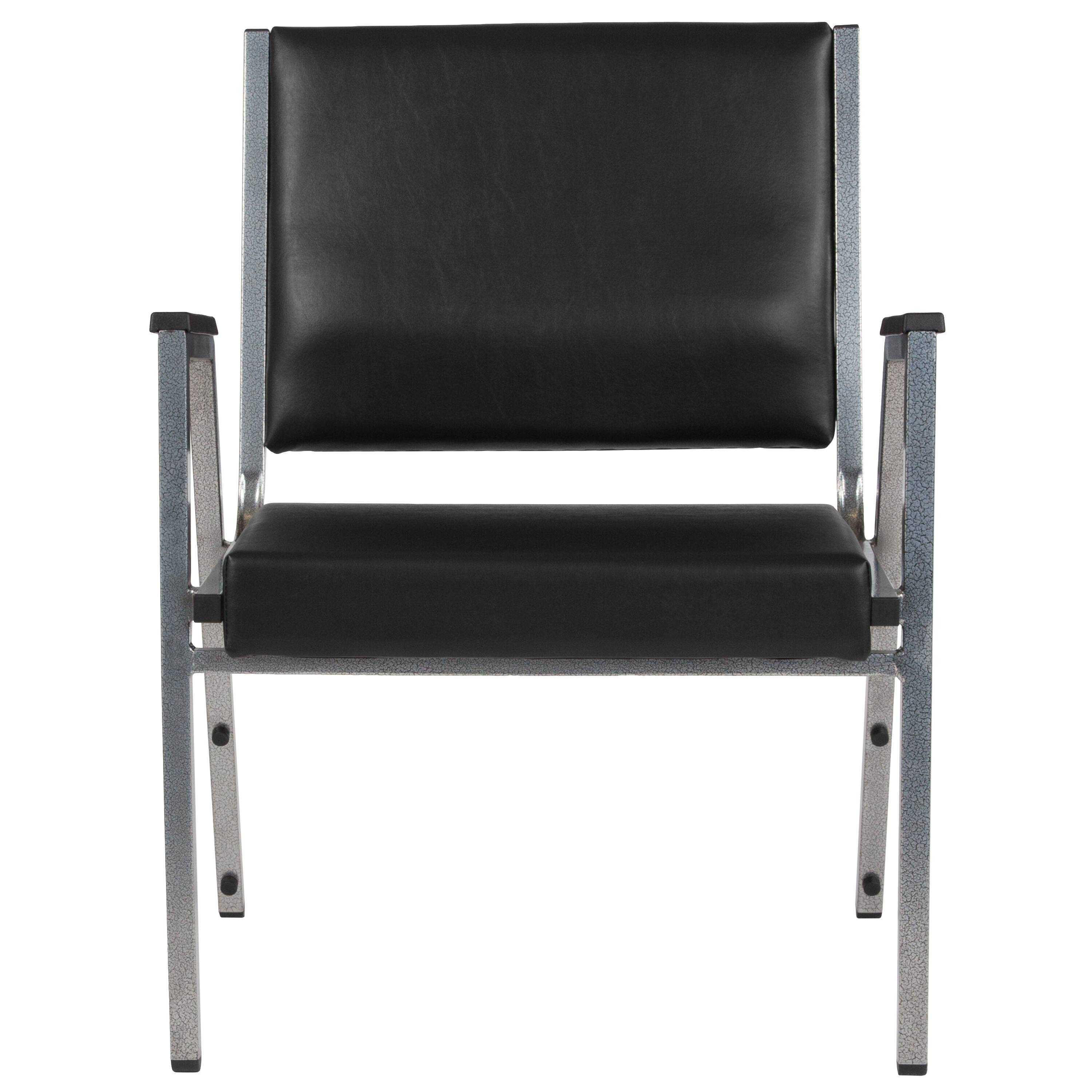 Alt View 7. Emma + Oliver - 4 Pack 1000 lb. Rated Antimicrobial Bariatric medical Reception Arm Chair - Black Vinyl.