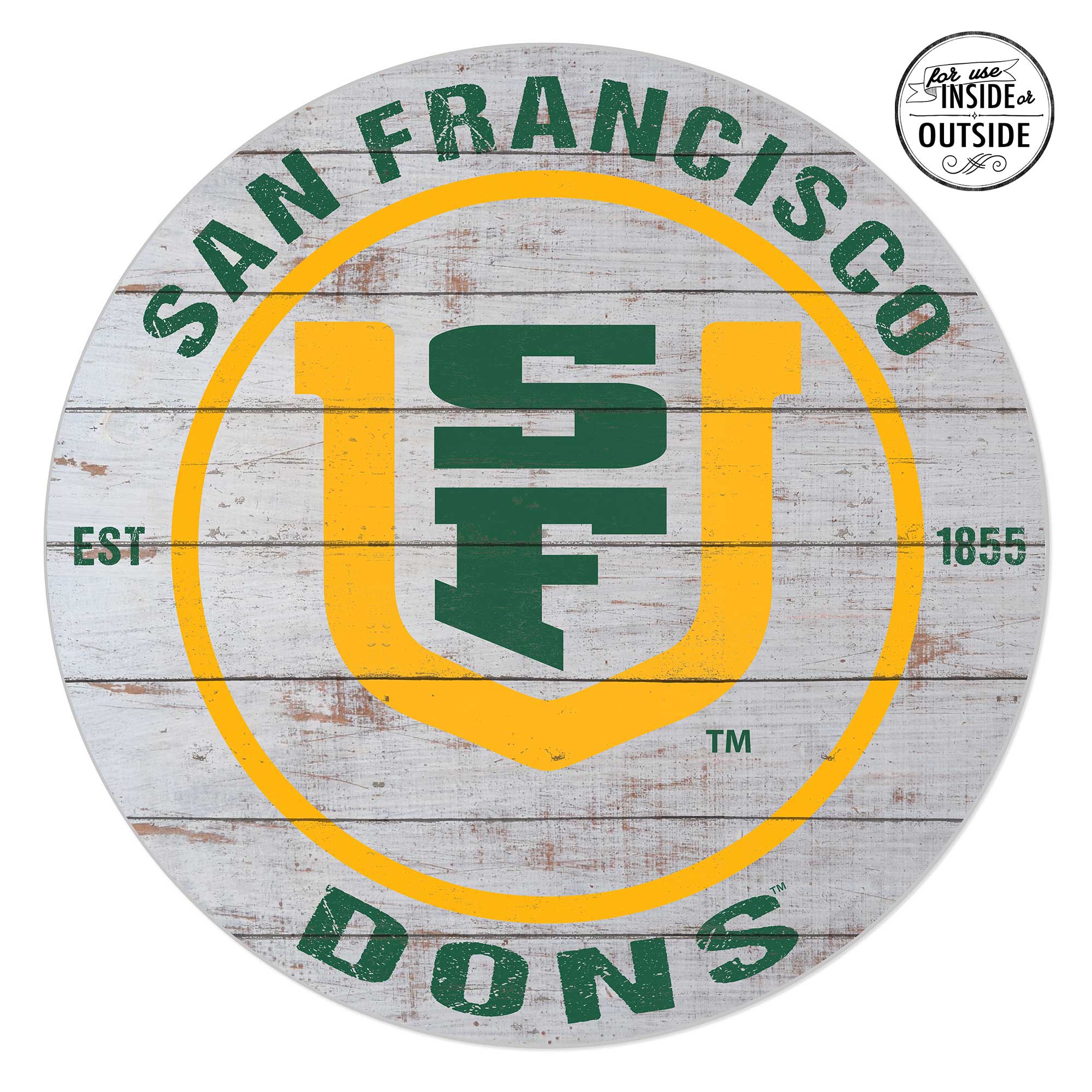 San Francisco Dons 20'' x 20'' Indoor/Outdoor Weathered Circle Sign