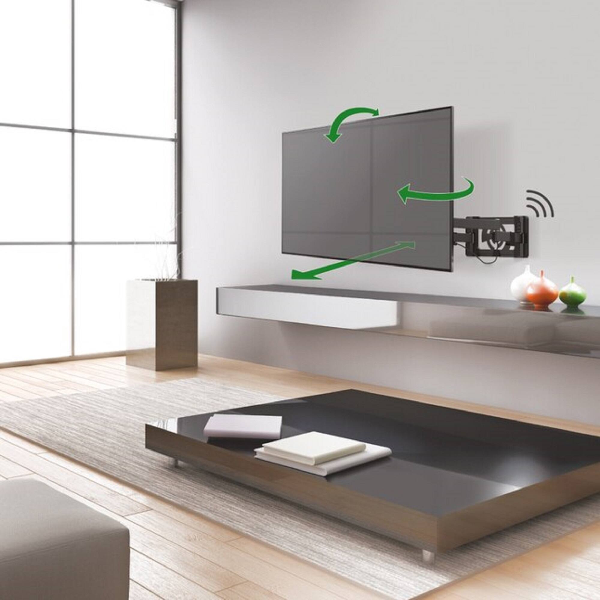 Angle. Barkan - Barkan TVA48 TV Wall Mount 40-90" Premium Full Motion - Black.