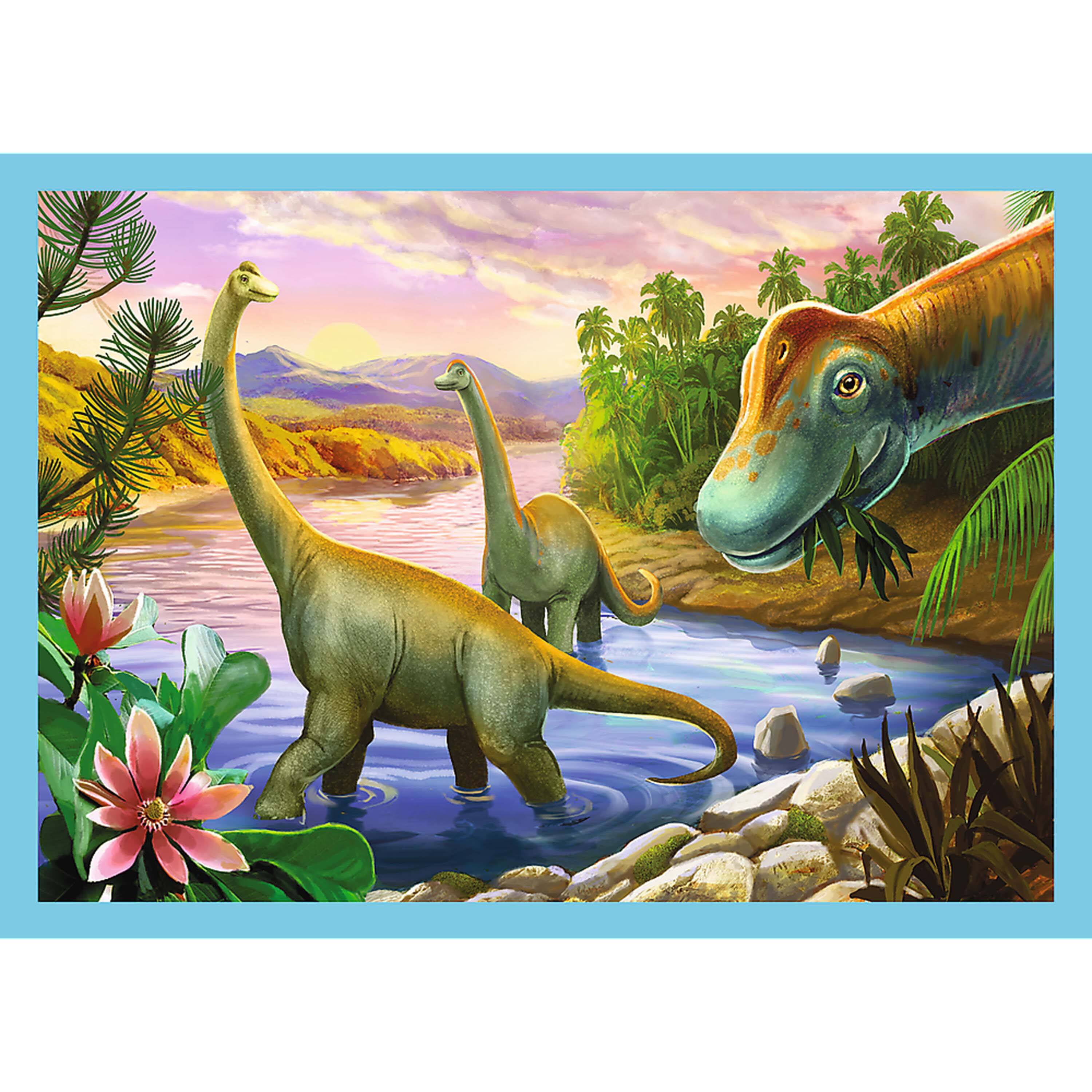 Alt View 1. Trefl - Trefl Preschool 4 in 1 Puzzle - Unique Dinosaurs.