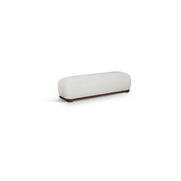Meridian Furniture - Calum Cream Chenille Fabric Bench - Beige