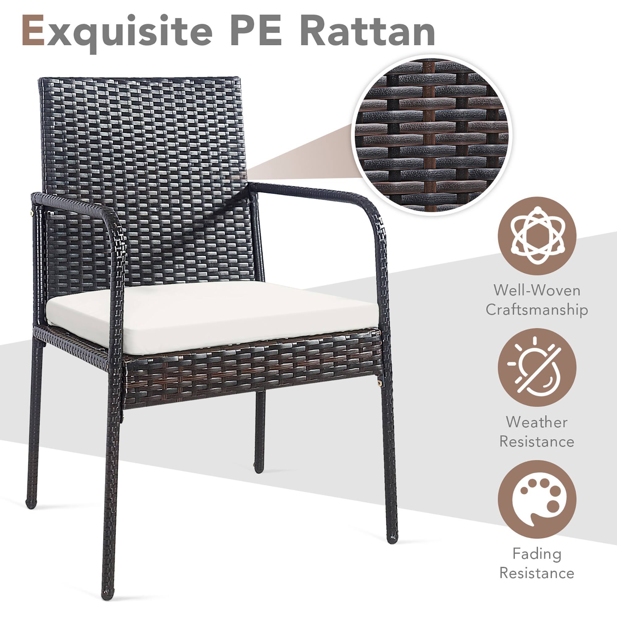 Exquisite PE Rattan

- Well-Woven Craftsmanship
- Weather Resistance
- Fading Resistance