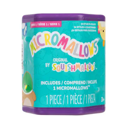 SERIE 1 / SERIE 1 / SERIE 1: 24 STYLES TO COLLECT! 24 STYLES COLLECTIONNER! 124 ESTILOS PARA COLECCIONARI ACROMALO i ORIGINAL II. BY wE SQUISHMALLOW TH S S S S INCLUDES / COMPREND I INCLUYE TM 1 MICROMALLOWS 1 PIECE/1 PIECE/1 PIEZA 3+