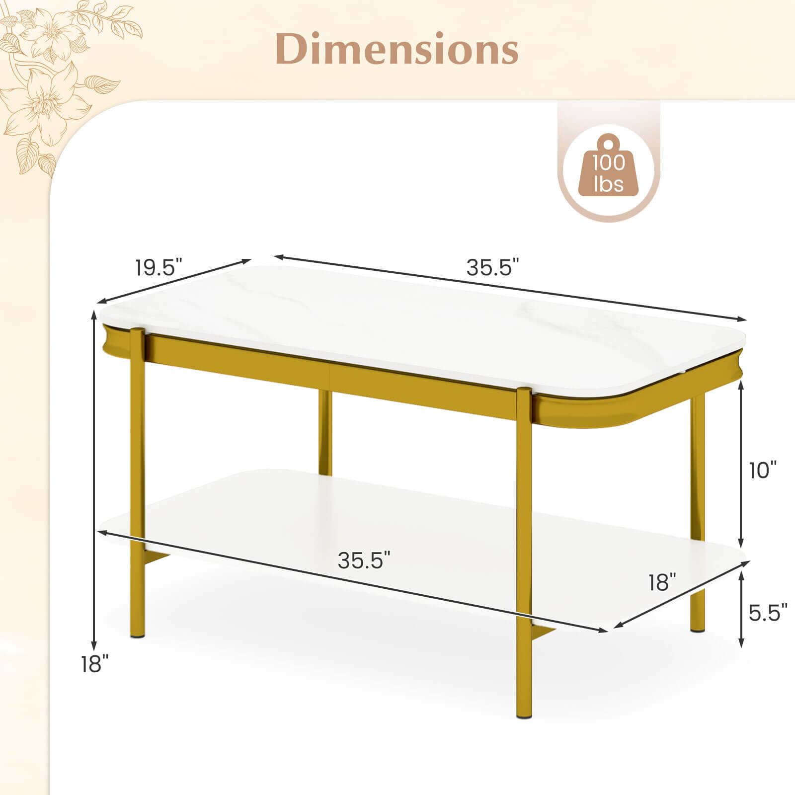 Dimensions: 100 lbs, 19.5" x 35.5" x 10" x 35.5" x 18" x 5.5" x 18"