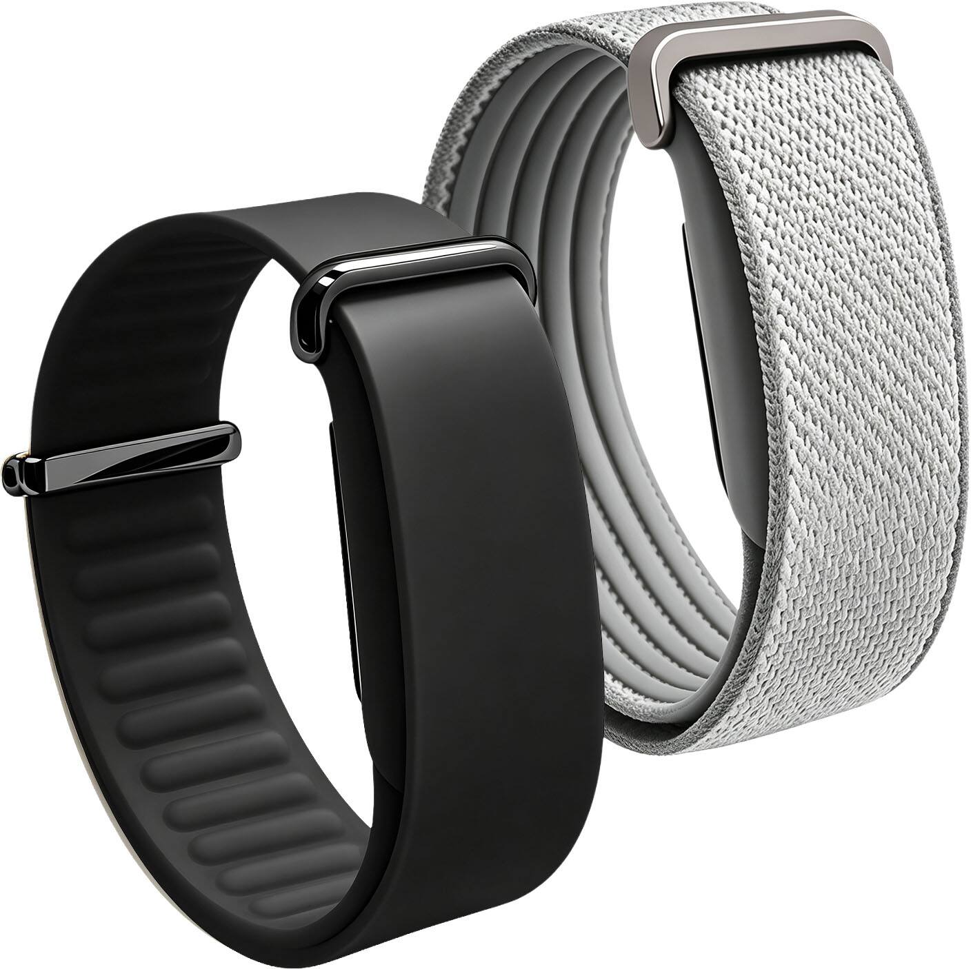 Front. NEXT - FitBit Air Sport Flex and Soft Weave Band - Black/Gray.