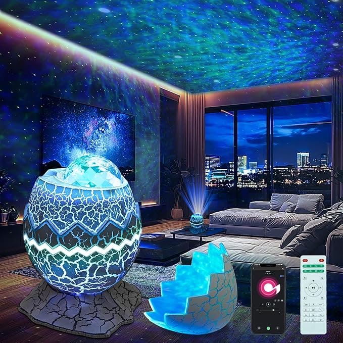 FLYBIRD - Flyeagle Star Projector Night Light Galaxy Projector for Bedroom 15 Color Mode w/Bluetooth 5.1 Speaker - White