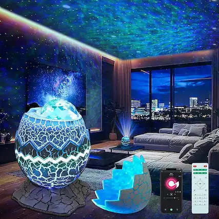 Front. FLYBIRD - Flyeagle Star Projector Night Light Galaxy Projector for Bedroom 15 Color Mode w/Bluetooth 5.1 Speaker - White.