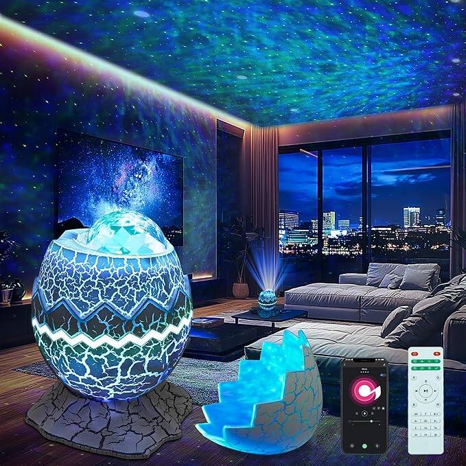 Front. FLYBIRD - Flyeagle Star Projector Night Light Galaxy Projector for Bedroom 15 Color Mode w/Bluetooth 5.1 Speaker - White.