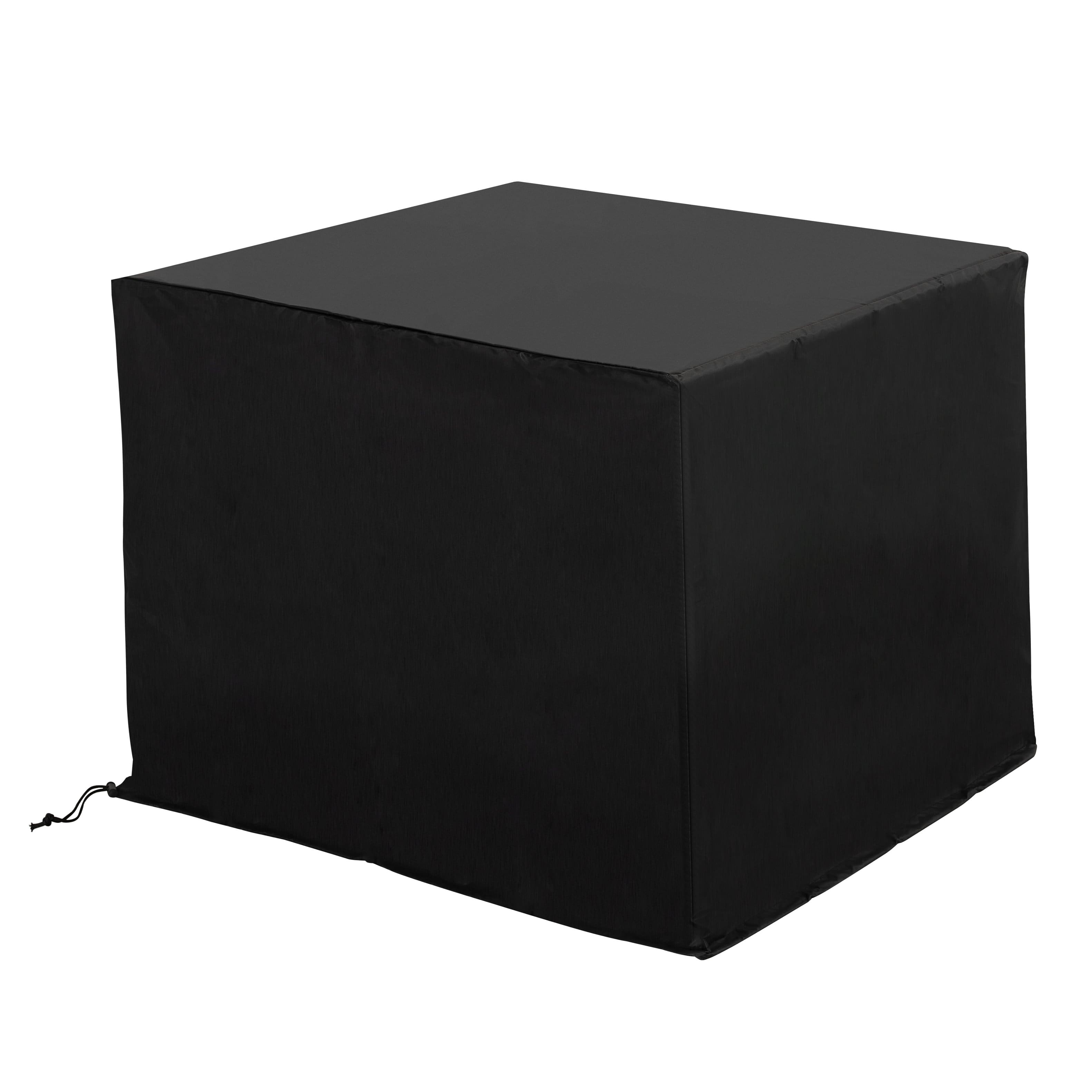 Nuu Garden - 31" x 31" x 25" Square Outdoor Fire Pit Cover with PVC Coating, Drawstring - Black
