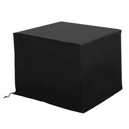 Nuu Garden - 31" x 31" x 25" Square Outdoor Fire Pit Cover with PVC Coating, Drawstring - Black