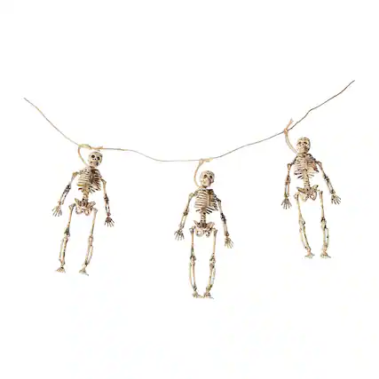 Front. Funworld - Scary Skeletons 72 Inch Garland Decoration - White.