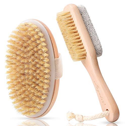 Front. Vulpecula Spade - Body Brush for Dry or Wet Brushing and 2-Sided Foot File Scrubber Set, Exfoliating Skin, Cellulite Treatment, Foot File.