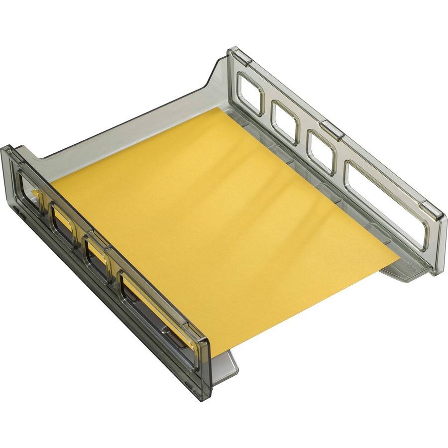 Left. Officemate - Officemate Front Load Letter Tray 12.50" Height x 10.50" Width x 2.87" Depth Desktop Stackable Durable Smoke - Smoke.