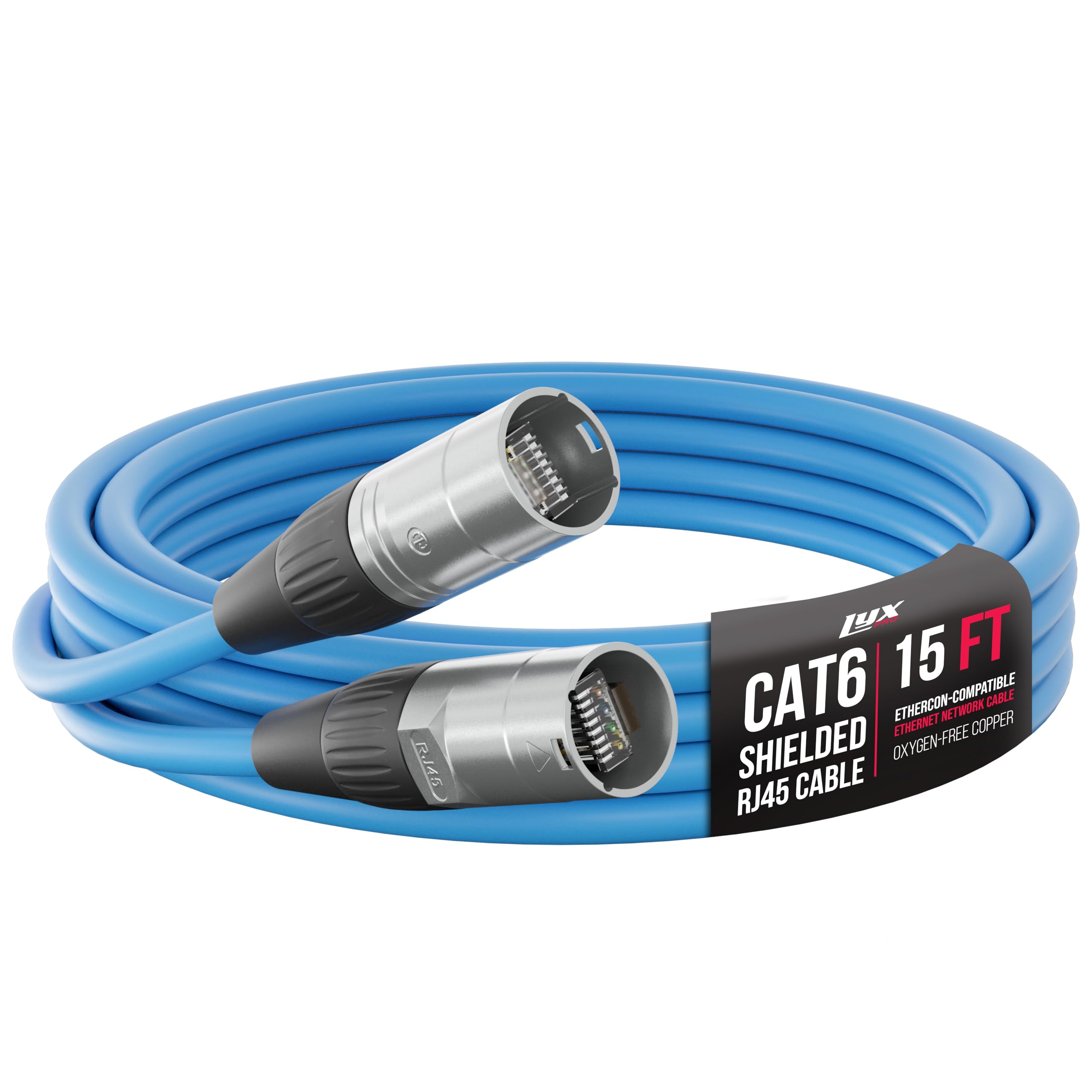 Lyxpro - Shielded Cat6 Cable, RJ45 Ethercon Cable - Male to Male, 15 feet - Blue price history on PriceWatchPro