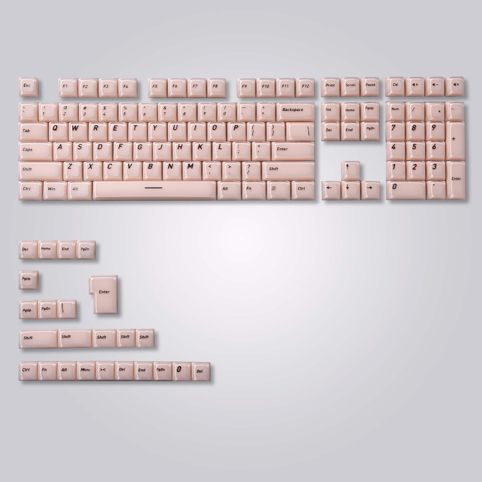 Womier - Frosted Jelly Keycaps,CSA Profile Shine Through Keys for Most US Layout Cherry MX Cross Stem Switch Mechanical Keyboards - Pink