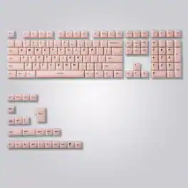 Womier - Frosted Jelly Keycaps,CSA Profile Shine Through Keys for Most US Layout Cherry MX Cross Stem Switch Mechanical Keyboards - Pink