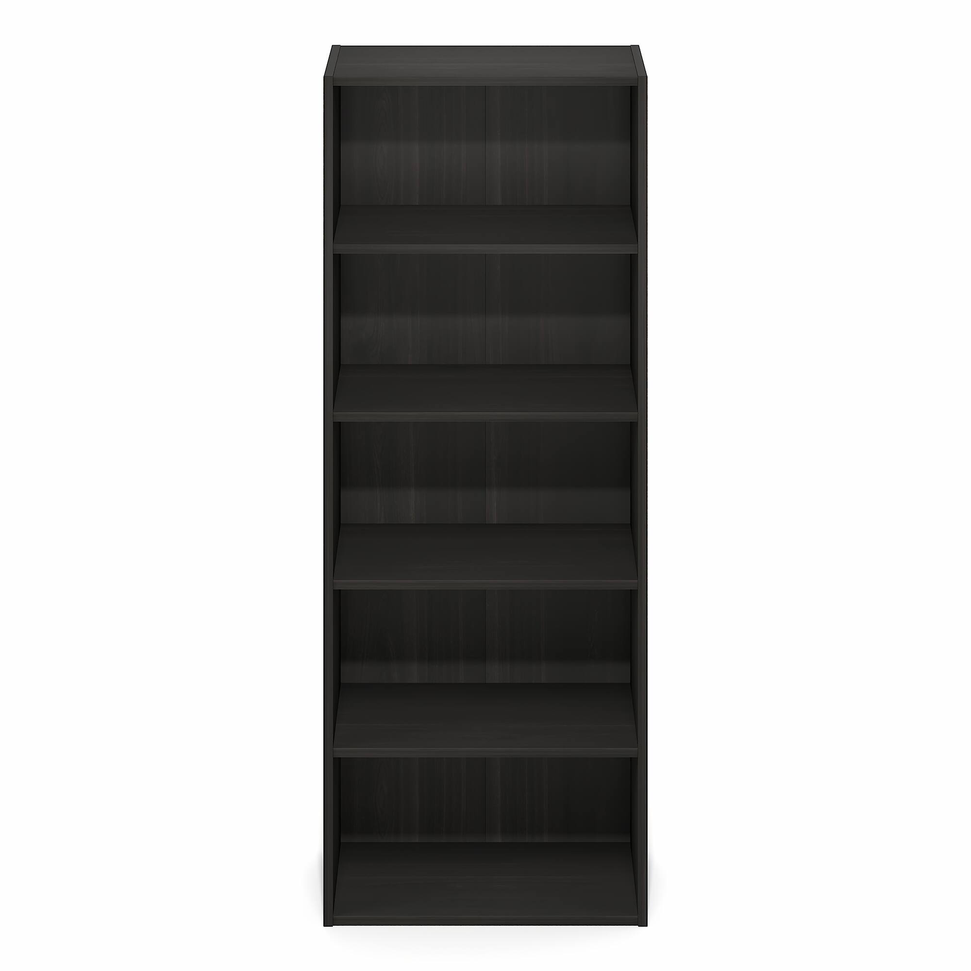 Alt View 5. Furinno - Basic 5-Tier Open Shelf Bookcase, Bookshelf, Storage Organizer, 11 x 17 x 44 - Espresso.