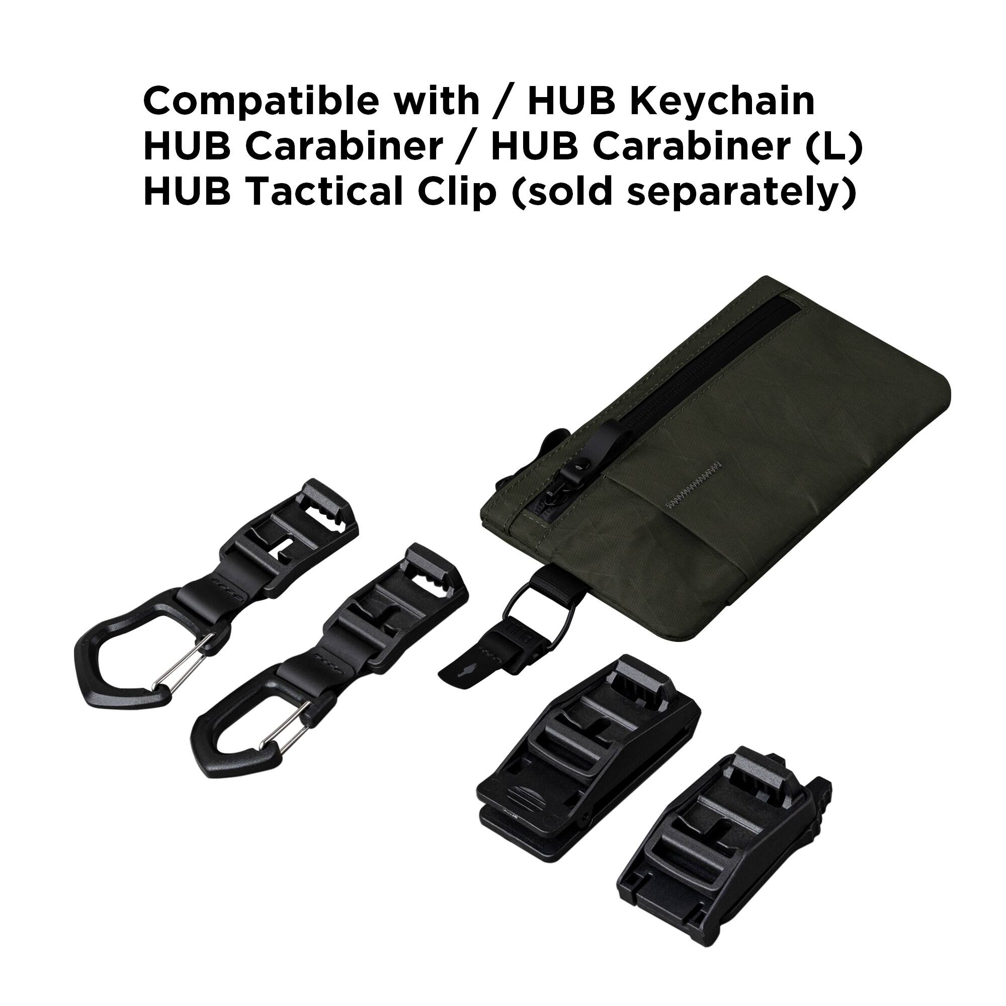 Compatible with / HUB Keychain / HUB Carabiner / HUB Carabiner (L) / HUB Tactical Clip (sold separately)