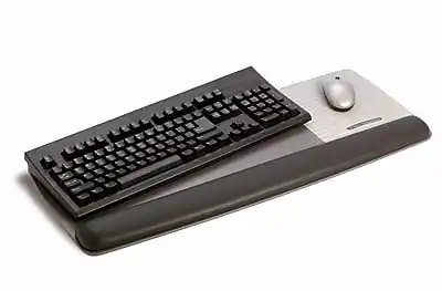 Front. 3M - 3M Gel Wrist Rest with Platform for Keyboard and Mouse, Gray, Tilt Adjustable, Precise Mouse Pad (WR422LE) - Gray.