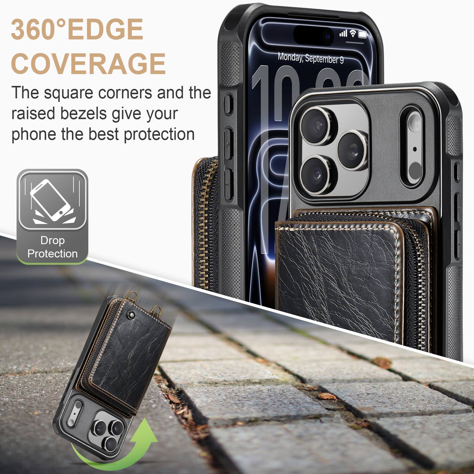 360° EDGE COVERAGE

The square corners and the raised bezels give your phone the best protection

Drop Protection

Monday, September 9