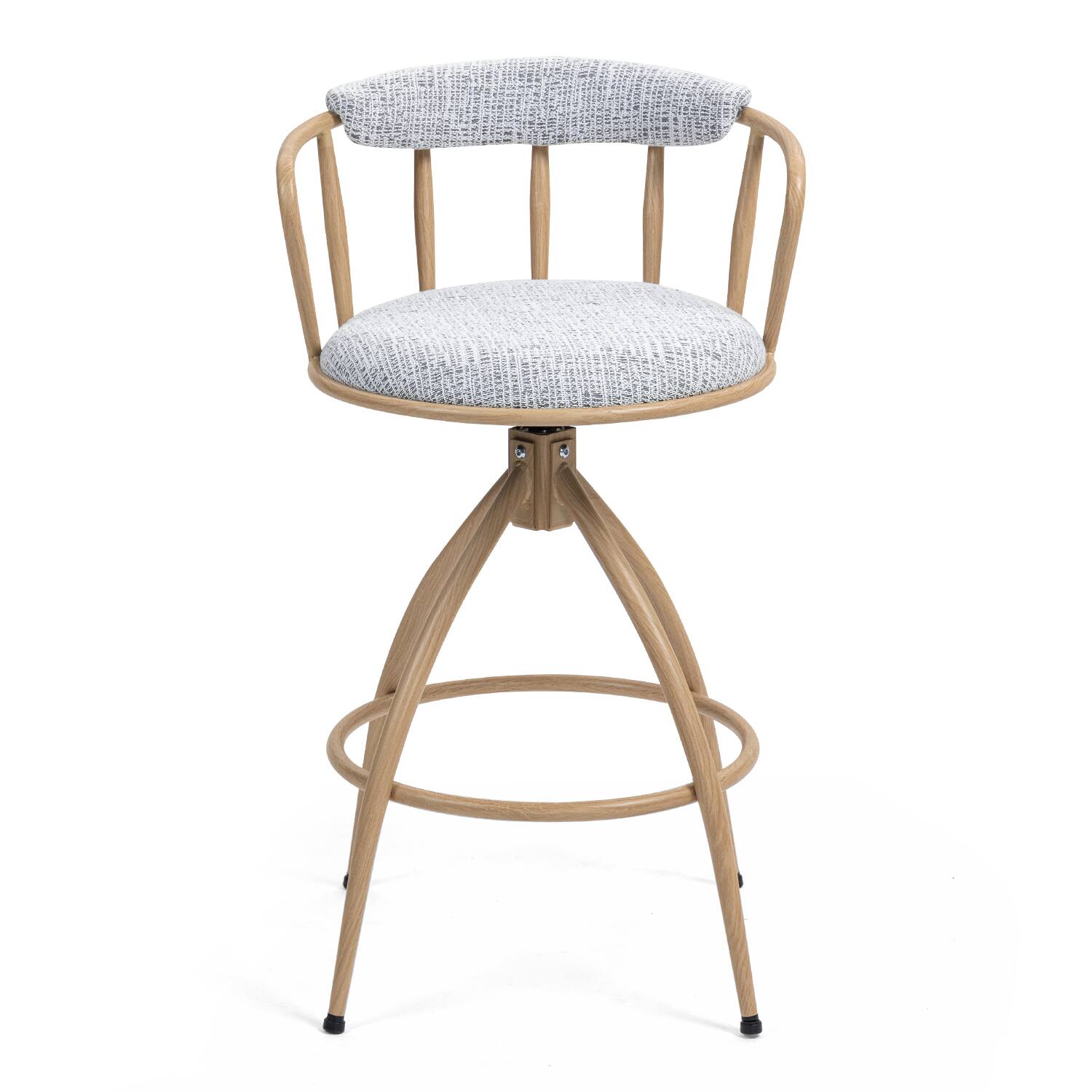 Alt View 5. HTUTWOO - Modern Bar Stools Set of 2, Adjustable Swivel Counter Height Bar Stool, Industrial Design Outdoor Stool - Beige.