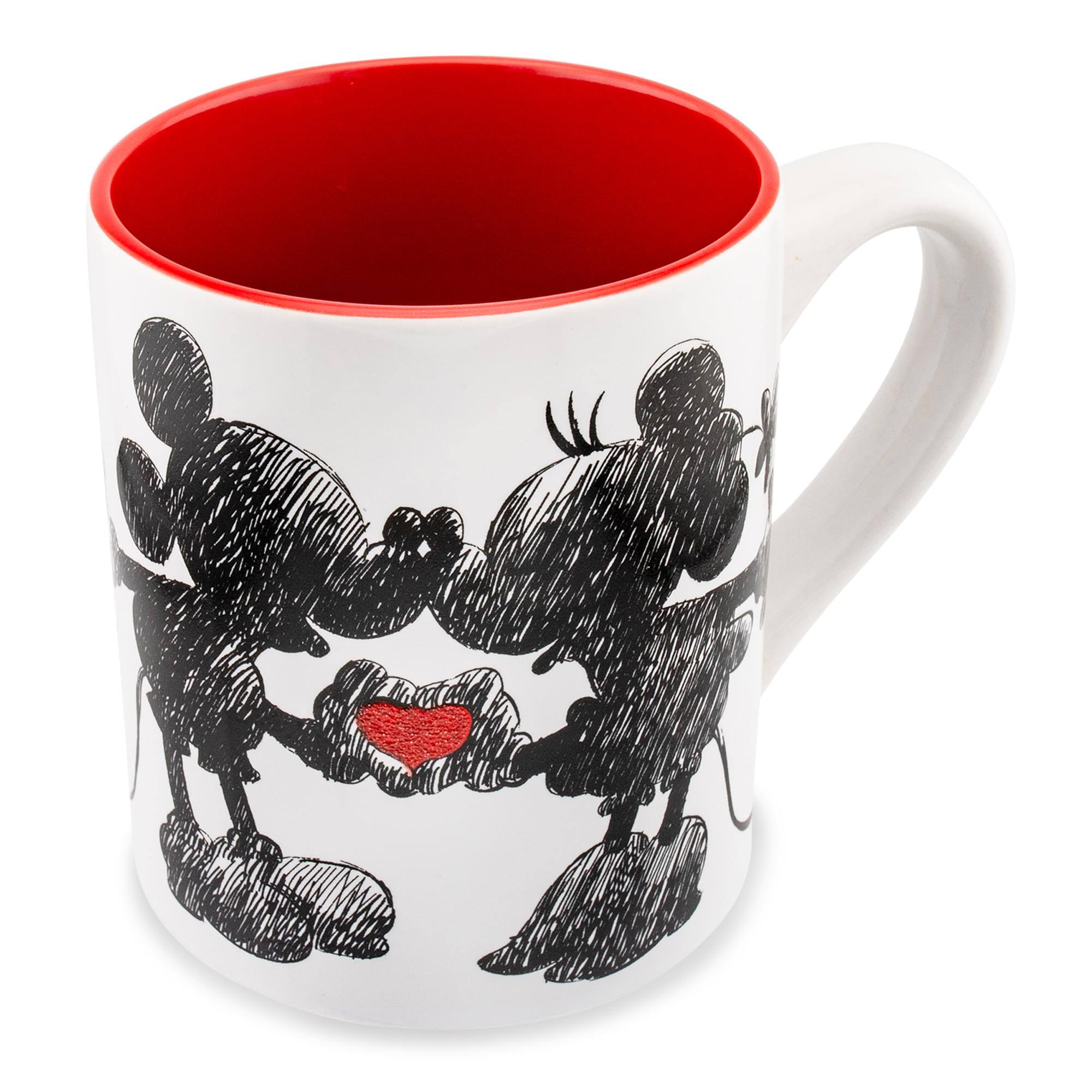 Alt View 10. Silver Buffalo - Disney Mickey and Minnie Sketchbook Glitter Ceramic Mug | Holds 14 Ounces - Red.