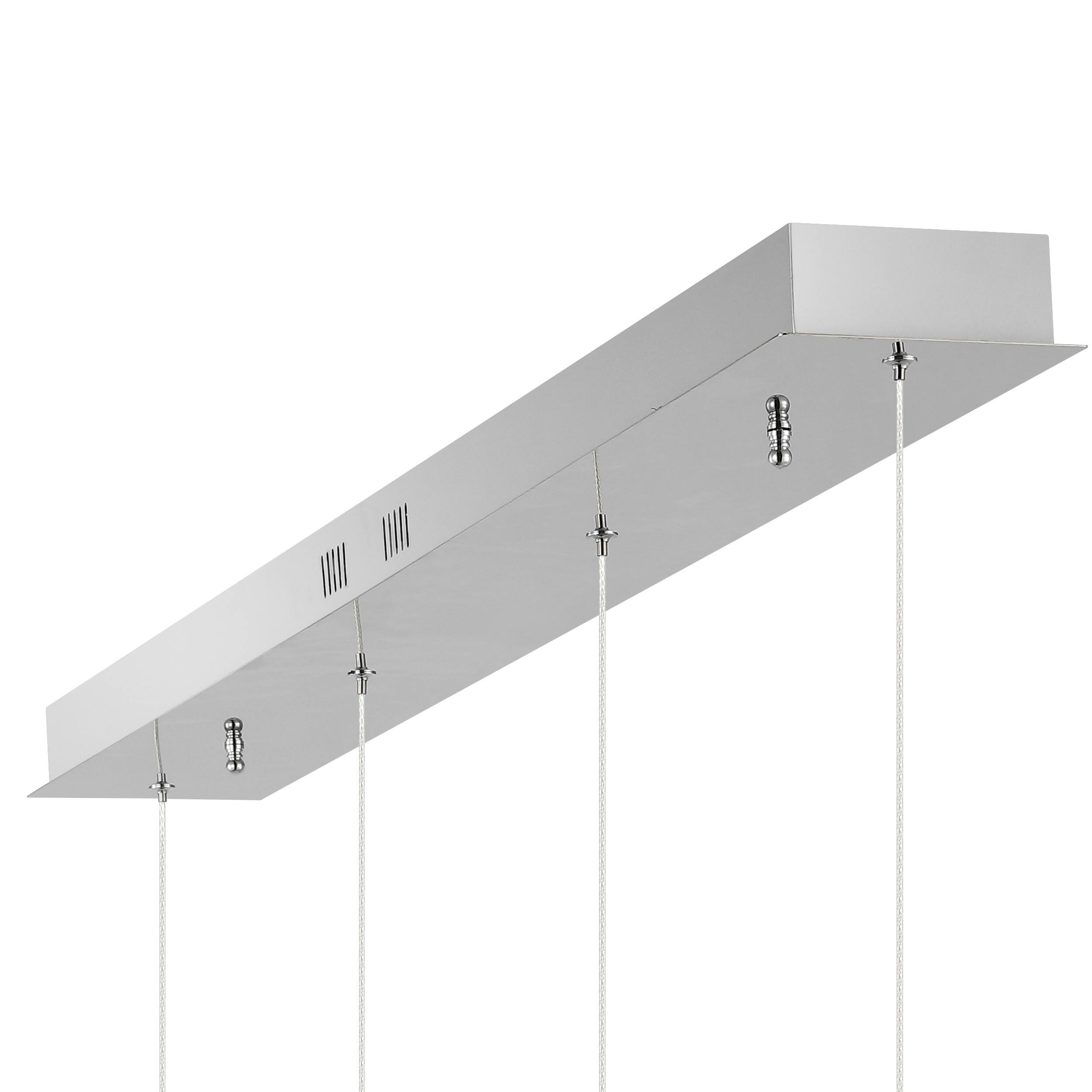 Alt View 5. Jonathan Y - Elyse Teardrop 47" 4-Light Modern Mid-Century Iron/Acrylic Integrated Linear LED Pendant, Chrome/White - Chrome/White.