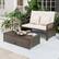Alt View 1. Costway - Patio Rattan Daybed Wicker Loveseat Sofa with Multifunctional Ottoman - Mix Brown + Beige.