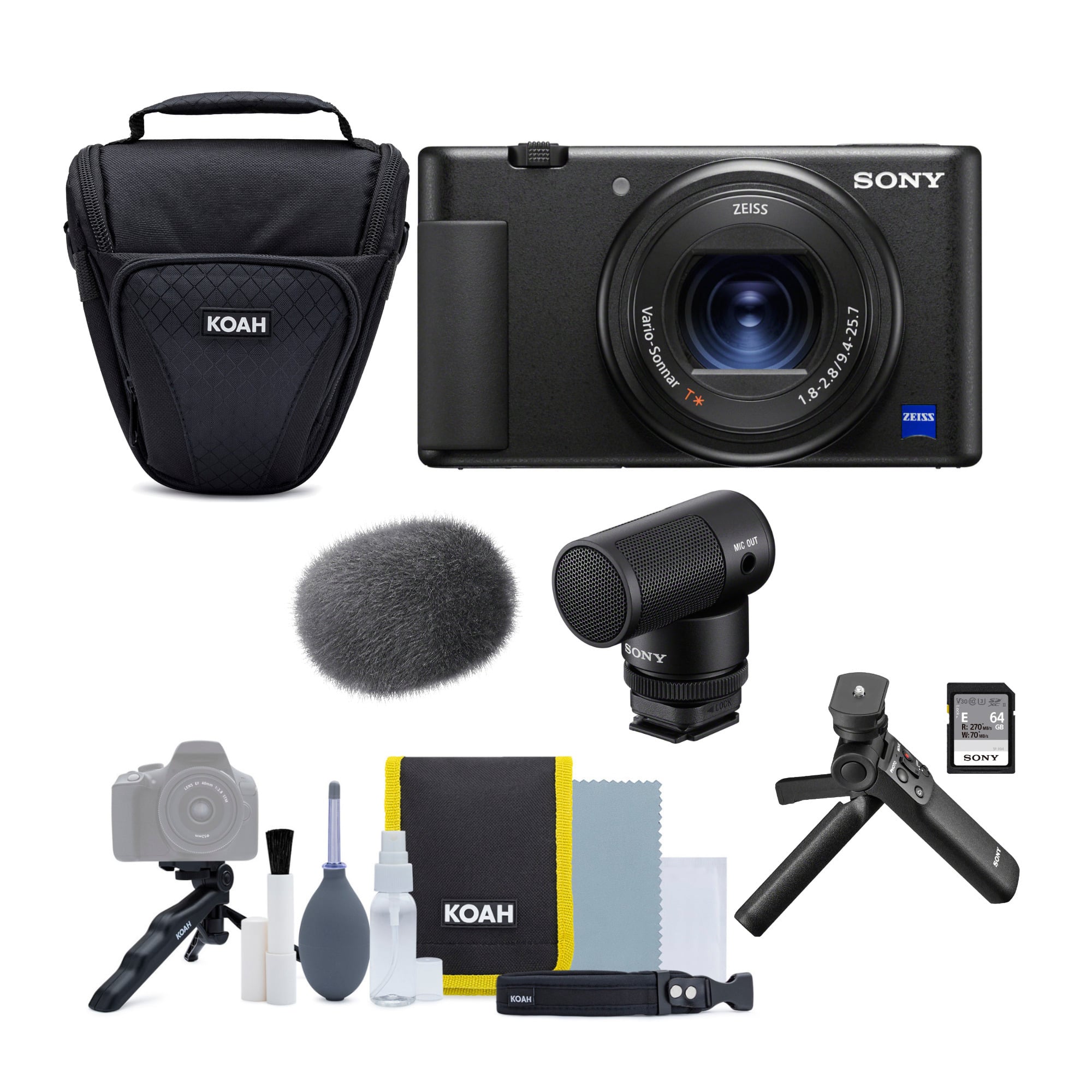 Sony - ZV-1 Camera for Content Creators and Vloggers Bundle with Accessory Kit