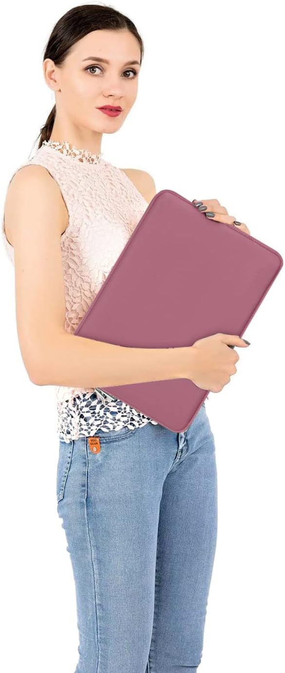 Alt View 1. mosiso - 13 inch Laptop Sleeve for MacBook Air Pro 13 M5 M4 M3 M2 M1 2026-2018 /Neo 13, Neoprene Computer Sleeve with Small Case - Dusty Rose.