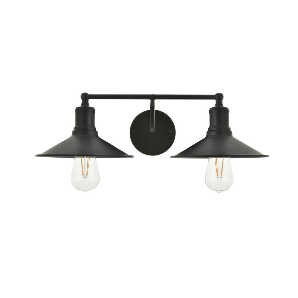 Alt View 6. Living District - Etude 2 light black Wall Sconce - Black.