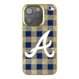 Keyscaper - MLB - Atlanta Braves Plaid Bling iPhone Case - 15 - Gold