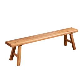 Fabibe - Farmhouse Wood Bench Natural 47.2in Indoor Rustic Entryway Bench, Skinny - 63in