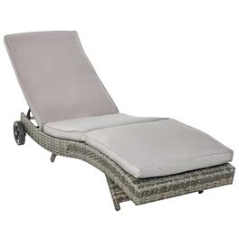 Spaco - Foldable Chaise Lounge, 5-Level Adjustable Backrest, Breathable Mesh - Gray