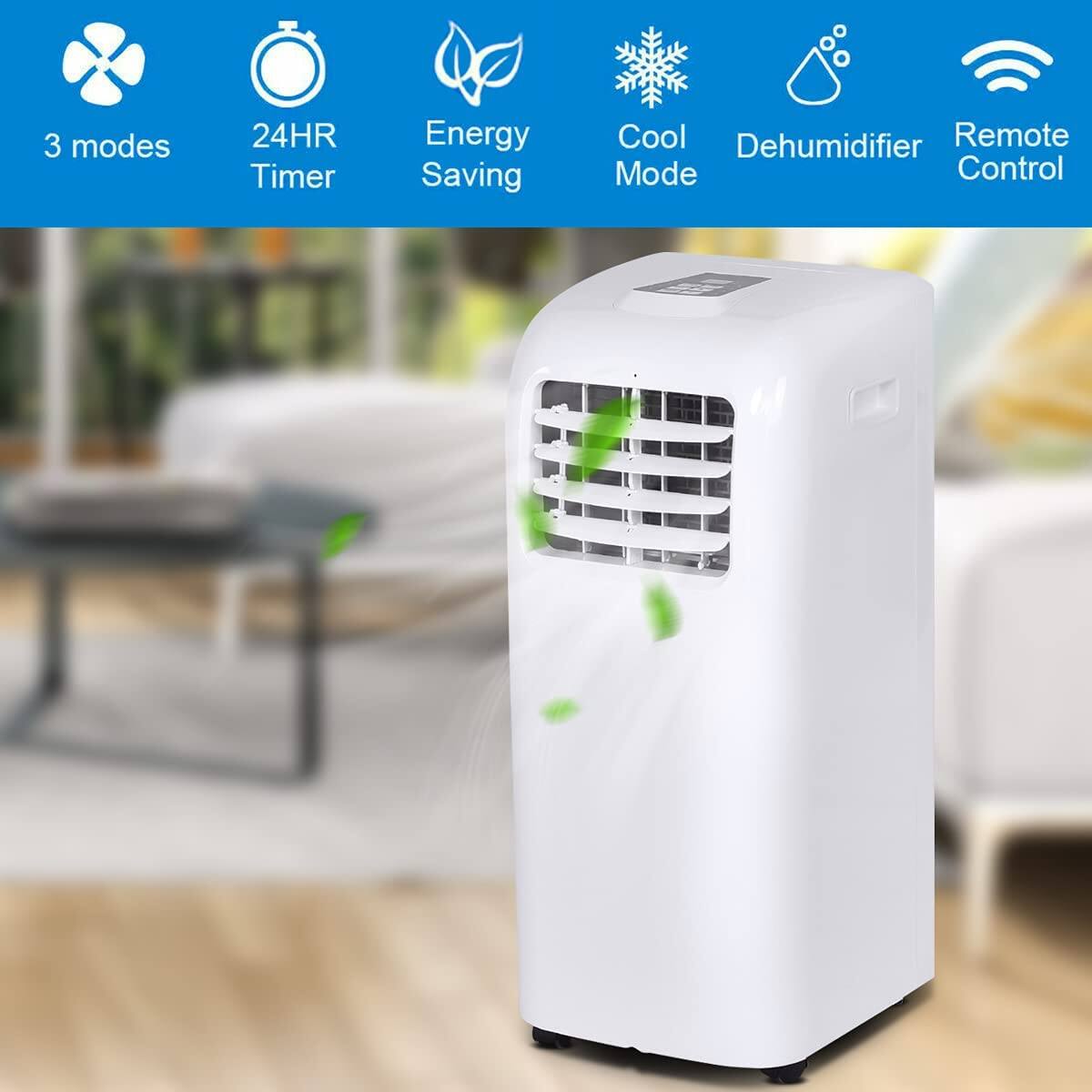 3 modes, 24HR Timer, Energy Saving, Cool Mode, Dehumidifier, Remote Control