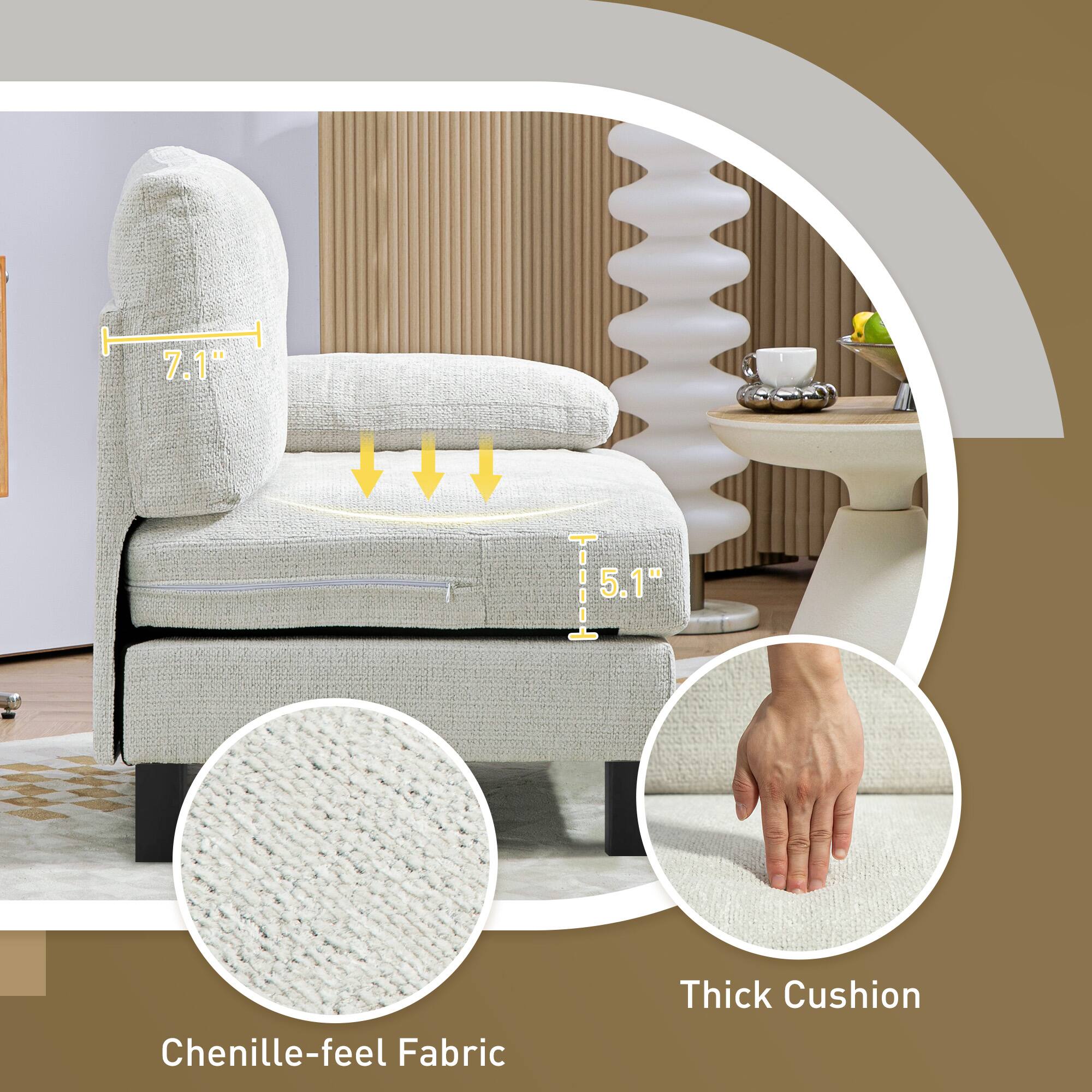 7.1" TIIIIL 5.1" Chenille-feel Fabric Thick Cushion