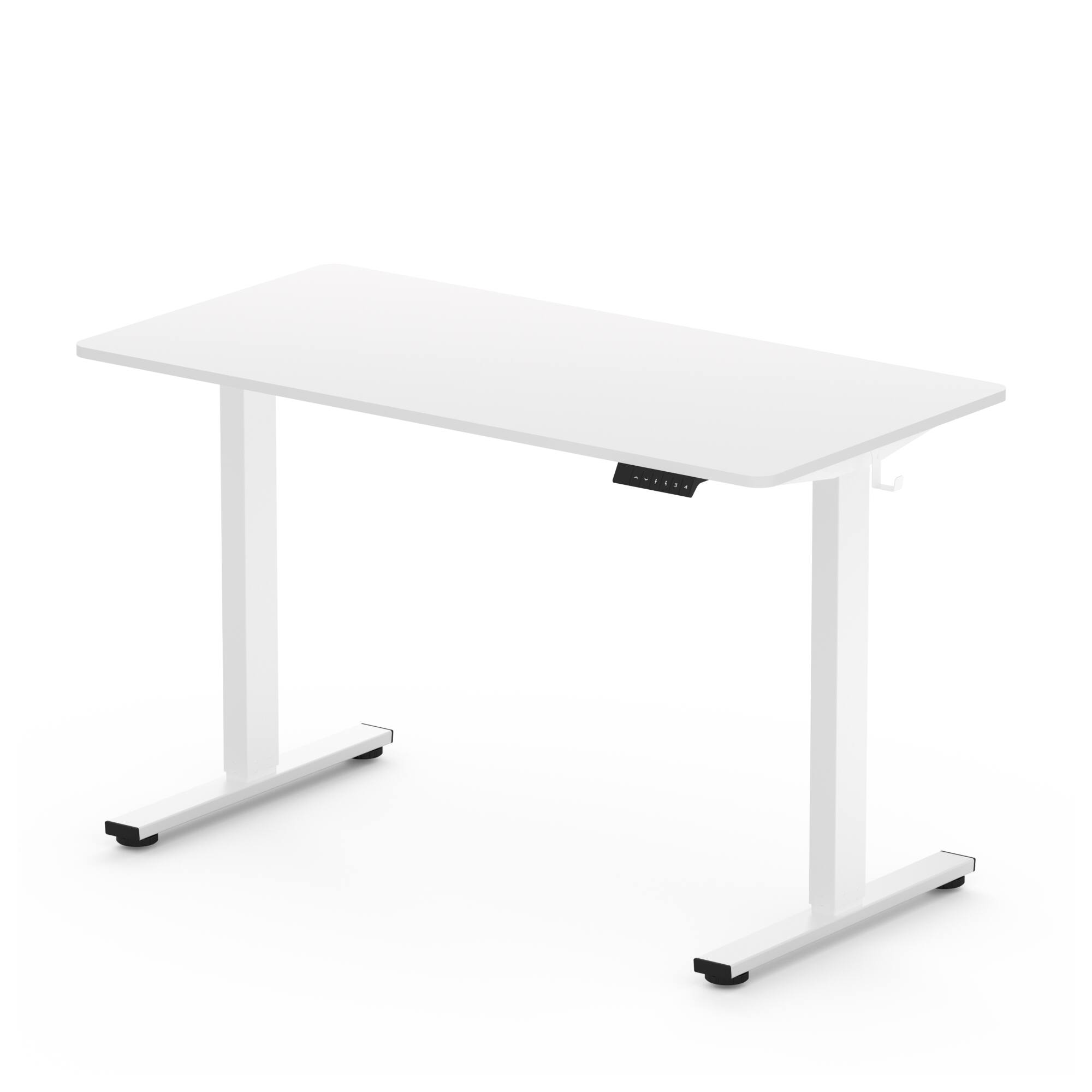 Angle. FlexiSpot - FlexiSpot E2 48''W x 30''D Electric Adjustable Standing Desk Chipboard, White/White - White.