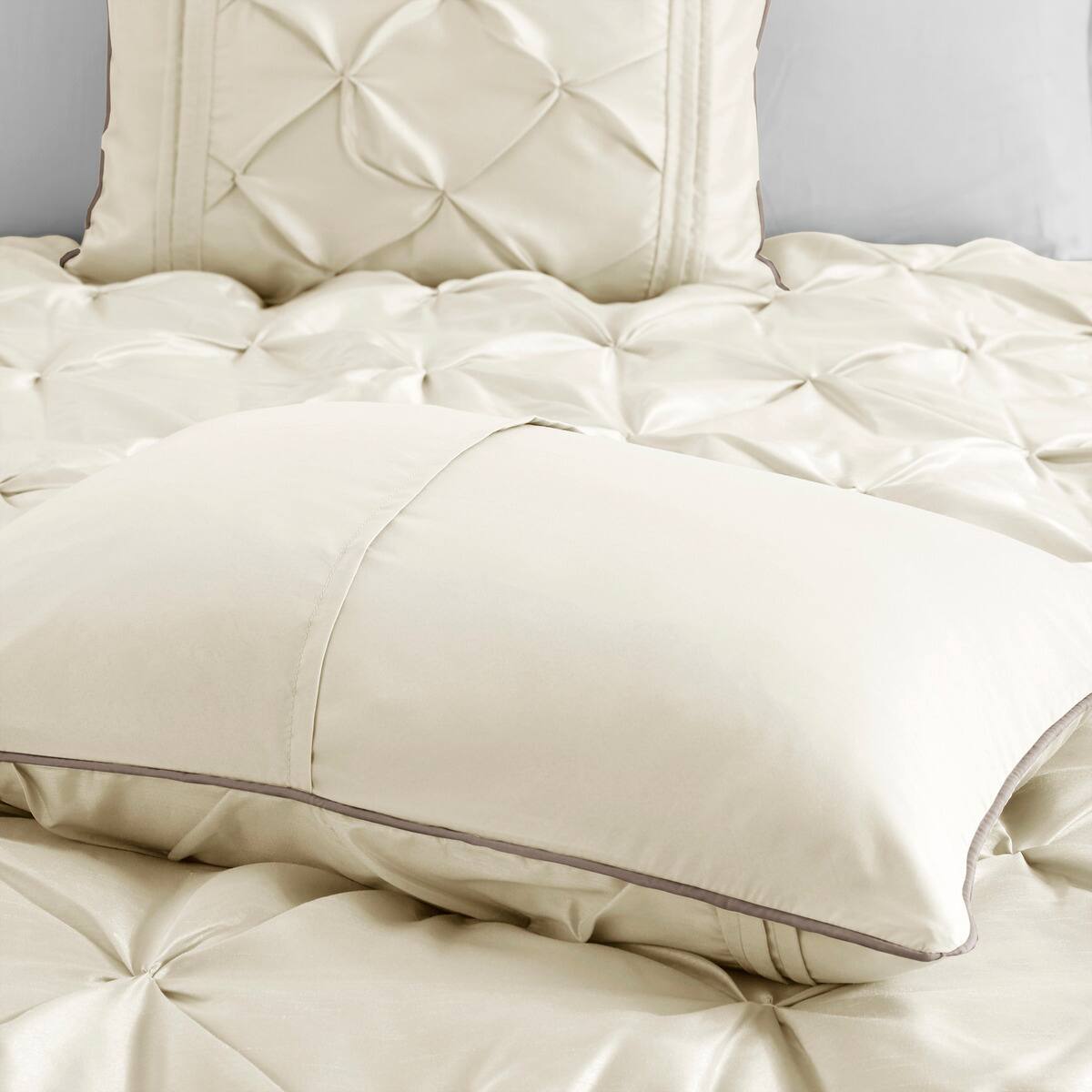 Alt View 2. Aukfa - 7 Piece Tufted Comforter Set King - Ivory.