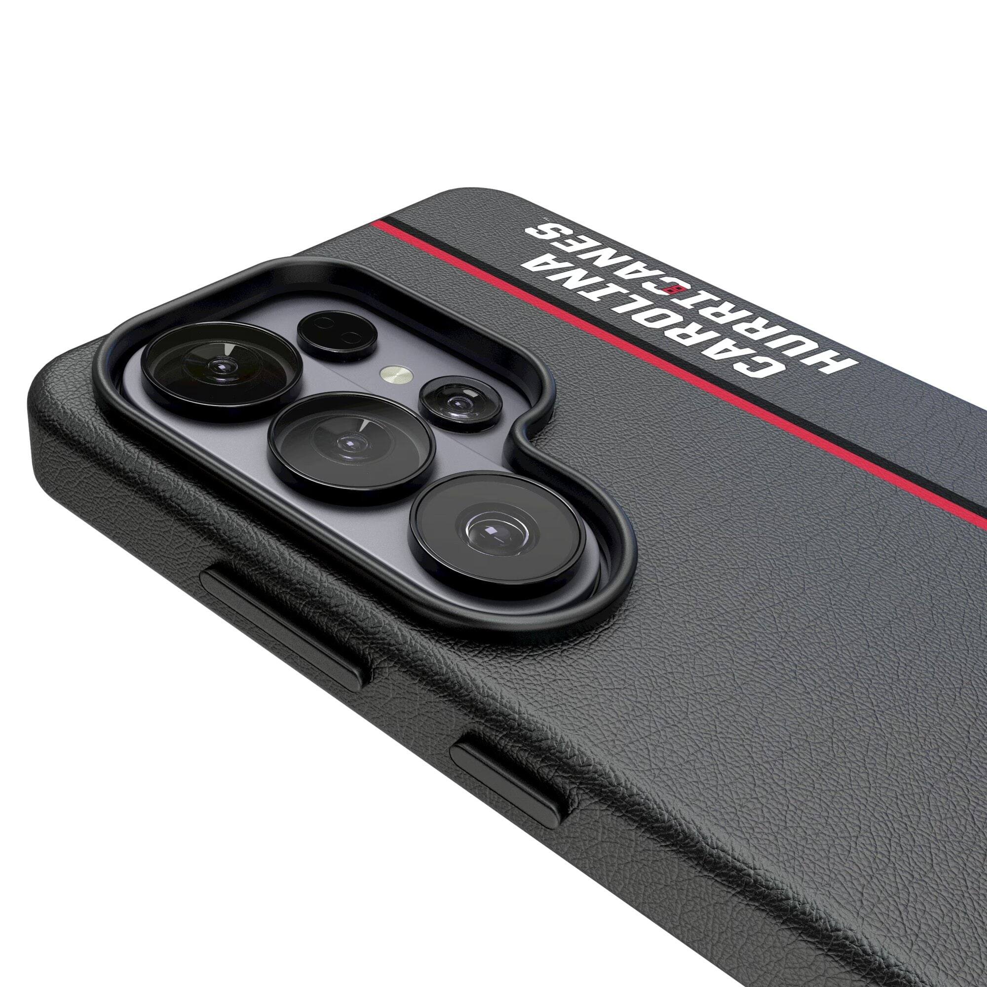 Alt View 2. Keyscaper - Black Carolina Hurricanes Galaxy Magnetic Bump Case - S24 Ultra - Black.