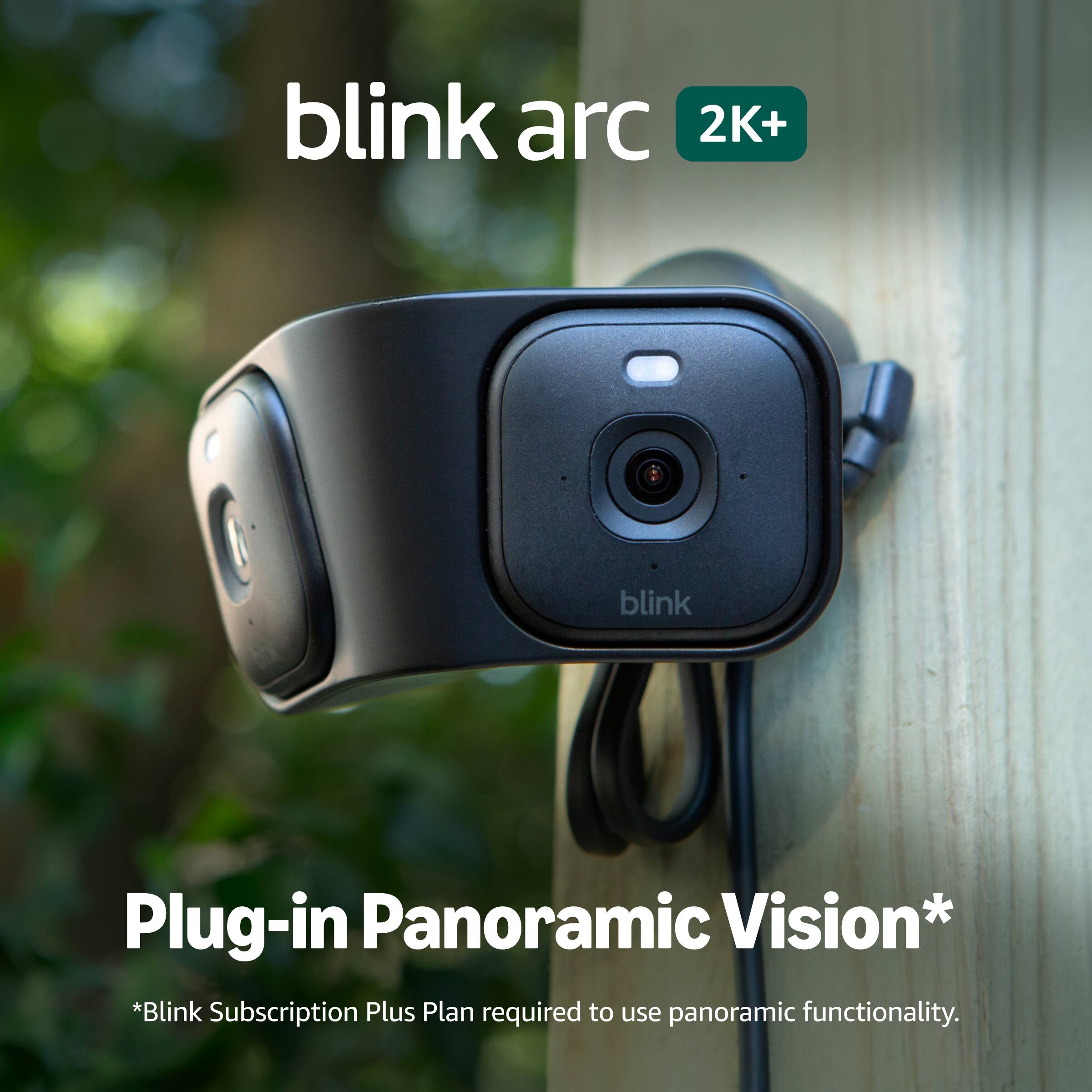 blink arc 2K+  
blink  
Plug-in Panoramic Vision*  
*Blink Subscription Plus Plan required to use panoramic functionality.