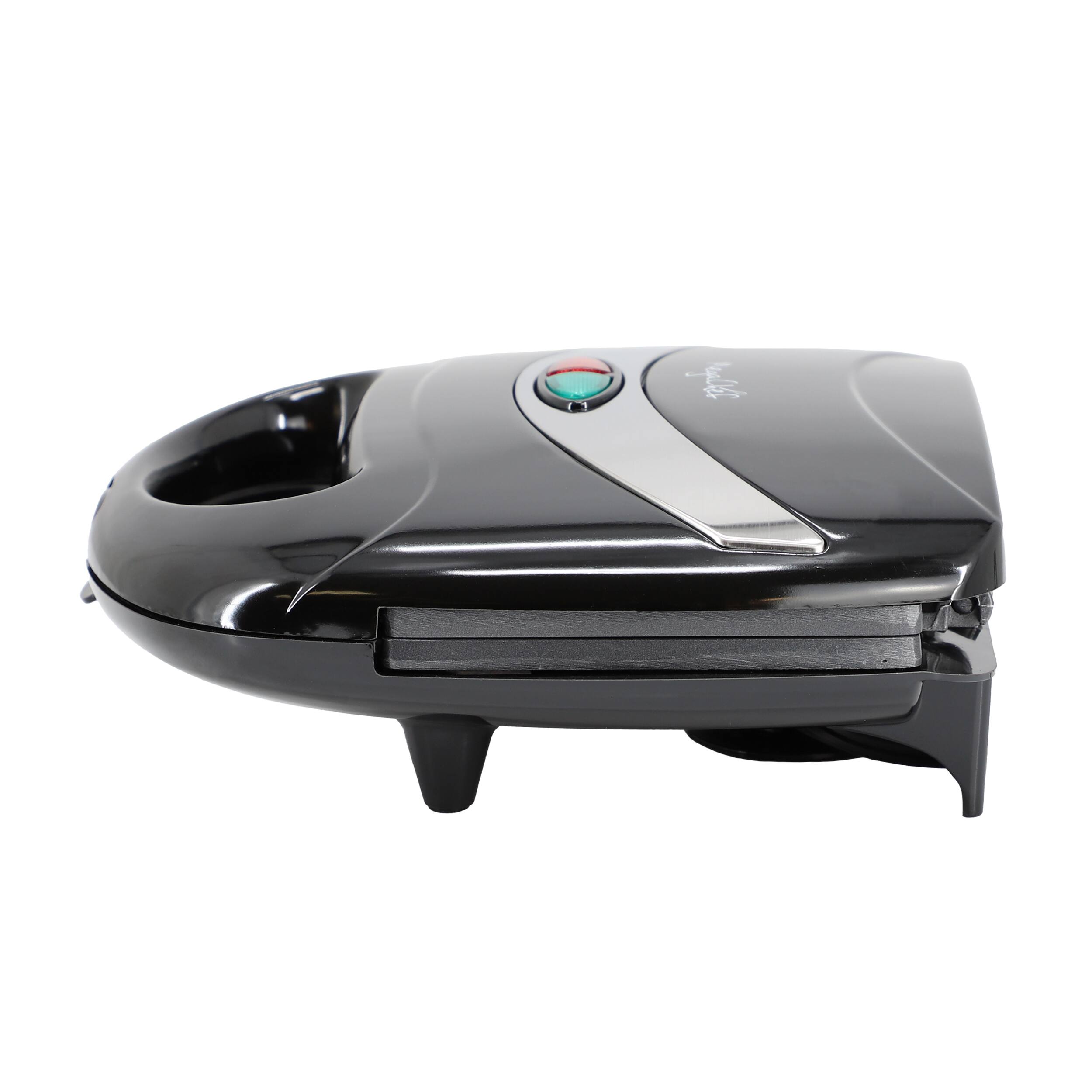 Alt View 3. MegaChef - MegaChef Electric Compact Aluminum Nonstick Sandwich Maker in Black - Black.