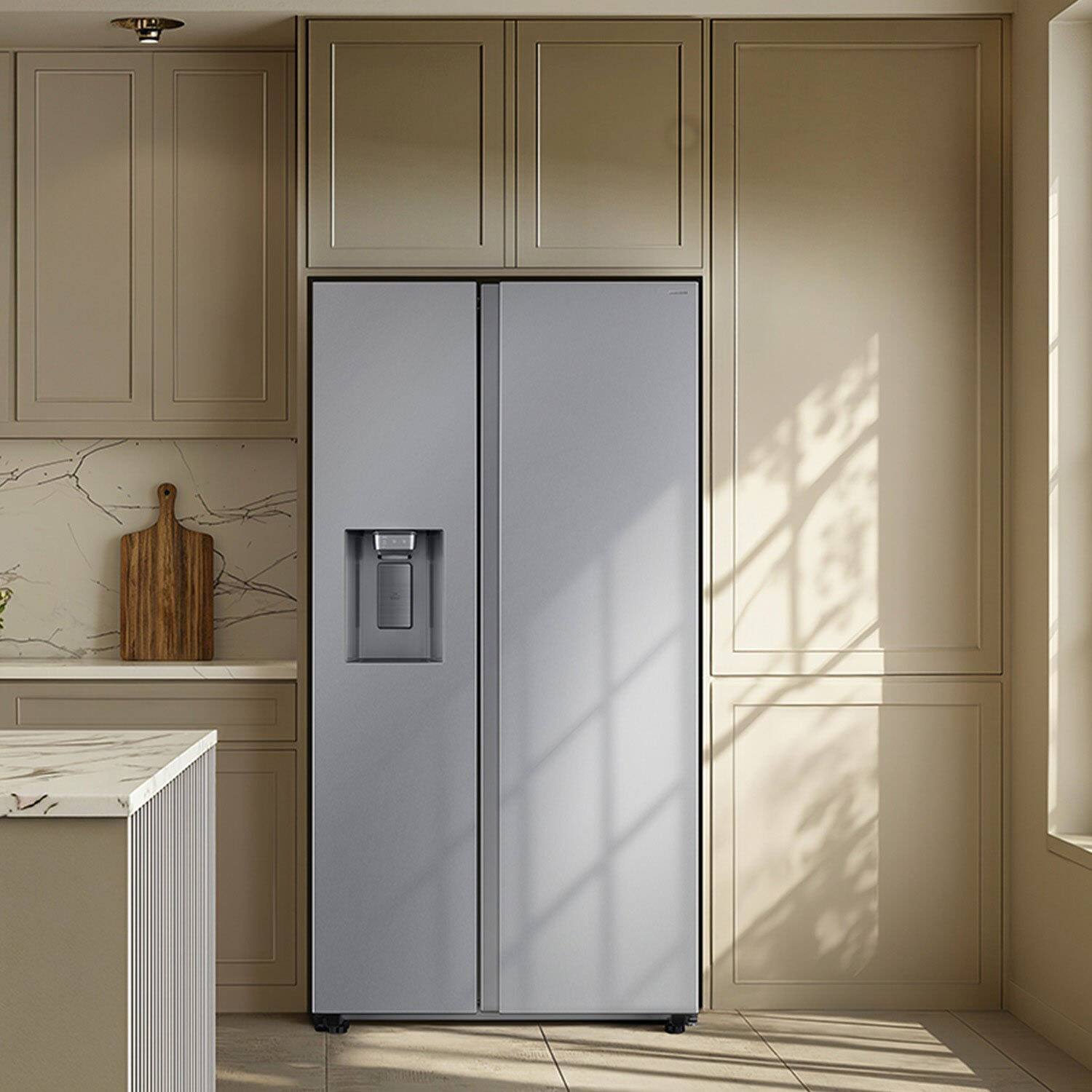 Alt View 16. Samsung - 36 in. Wide Bespoke AI 27 cu. ft. Side-by-Side Refrigerator with Sphere Ice and External Water & Ice Dispenser - Stainless Steel.