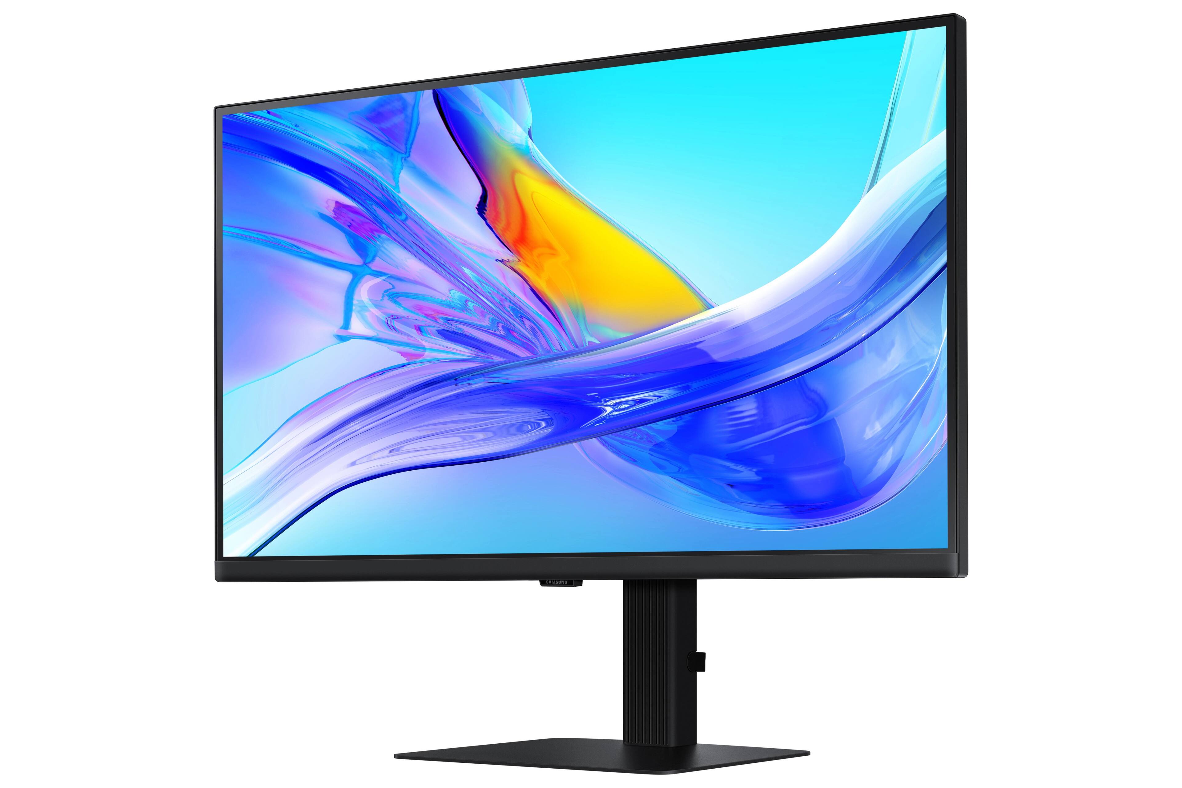 Angle. Samsung - Samsung 27" ViewFinity S8 (S80UD) 4K UHD HDR10 Monitor with Ergonomic Stand (DisplayPort, HDMI, USB-C) - Black.