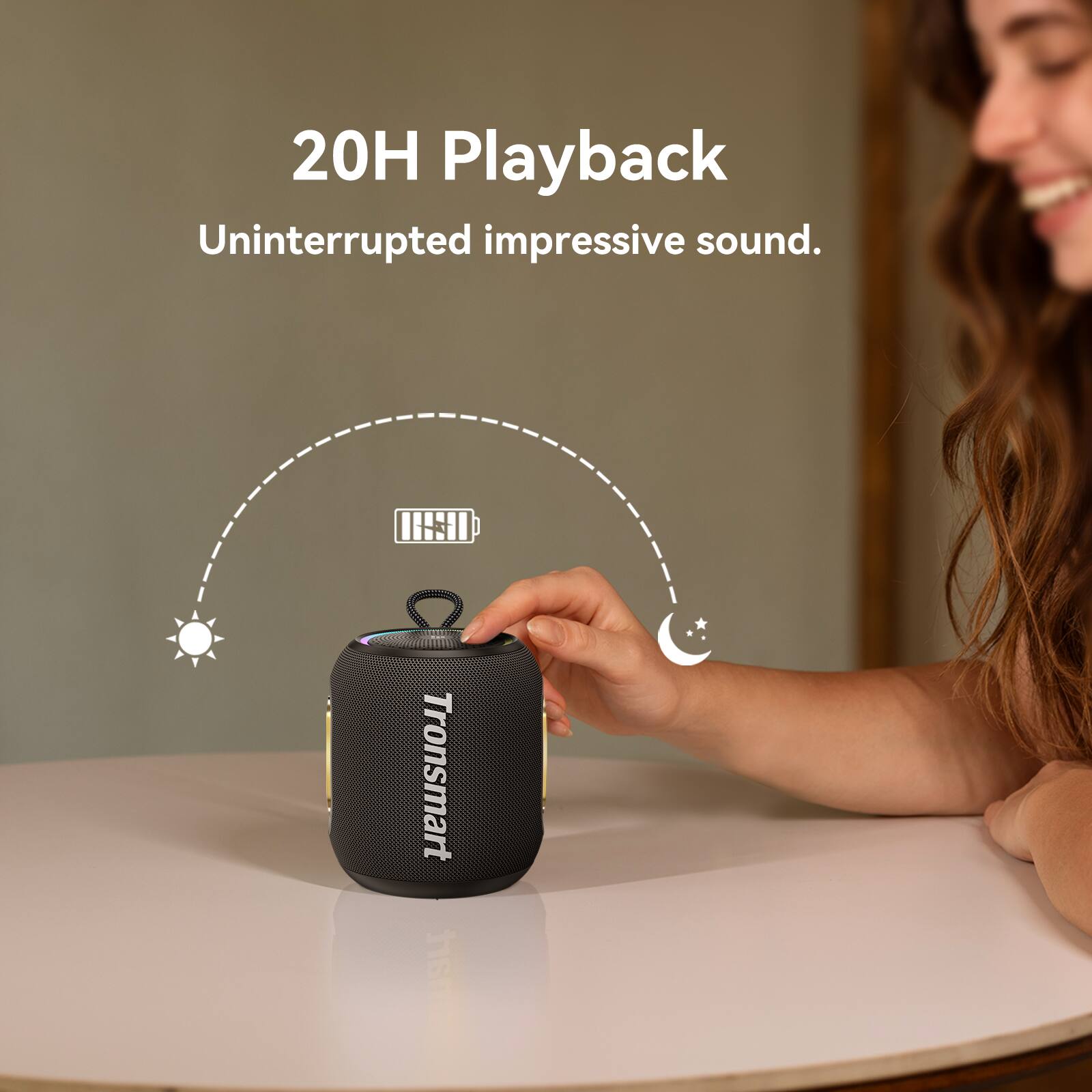 20H Playback  
Uninterrupted impressive sound.