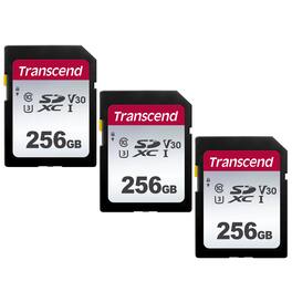 Transcend - 3-Pack 256GB 300S UHS-I SDXC Memory Cards