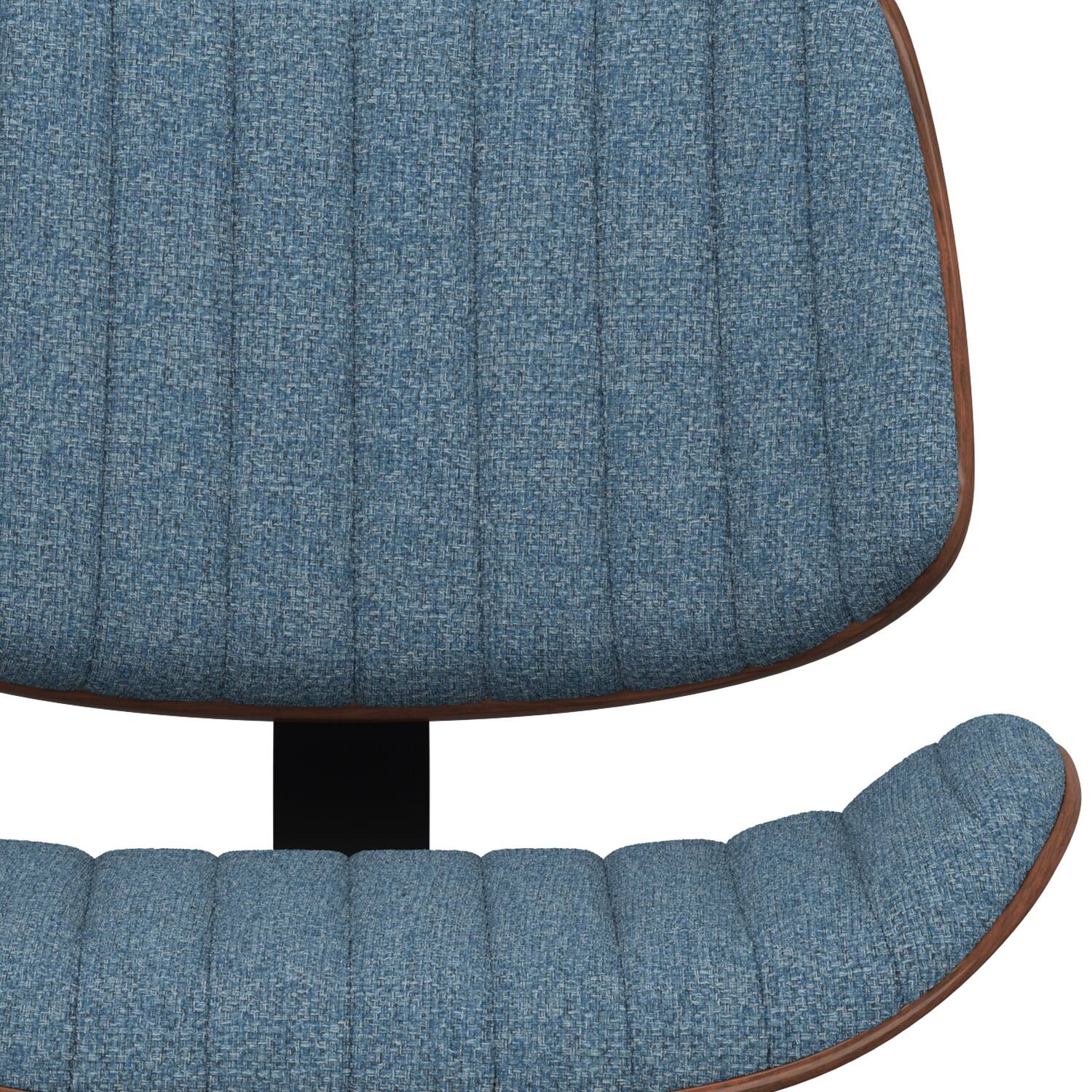 Alt View 5. Simpli Home - Novak Mid Century Modern 33 inch Adjustable Swivel Bar Stool in Denim Blue Woven Polyester Fabric - Denim Blue.