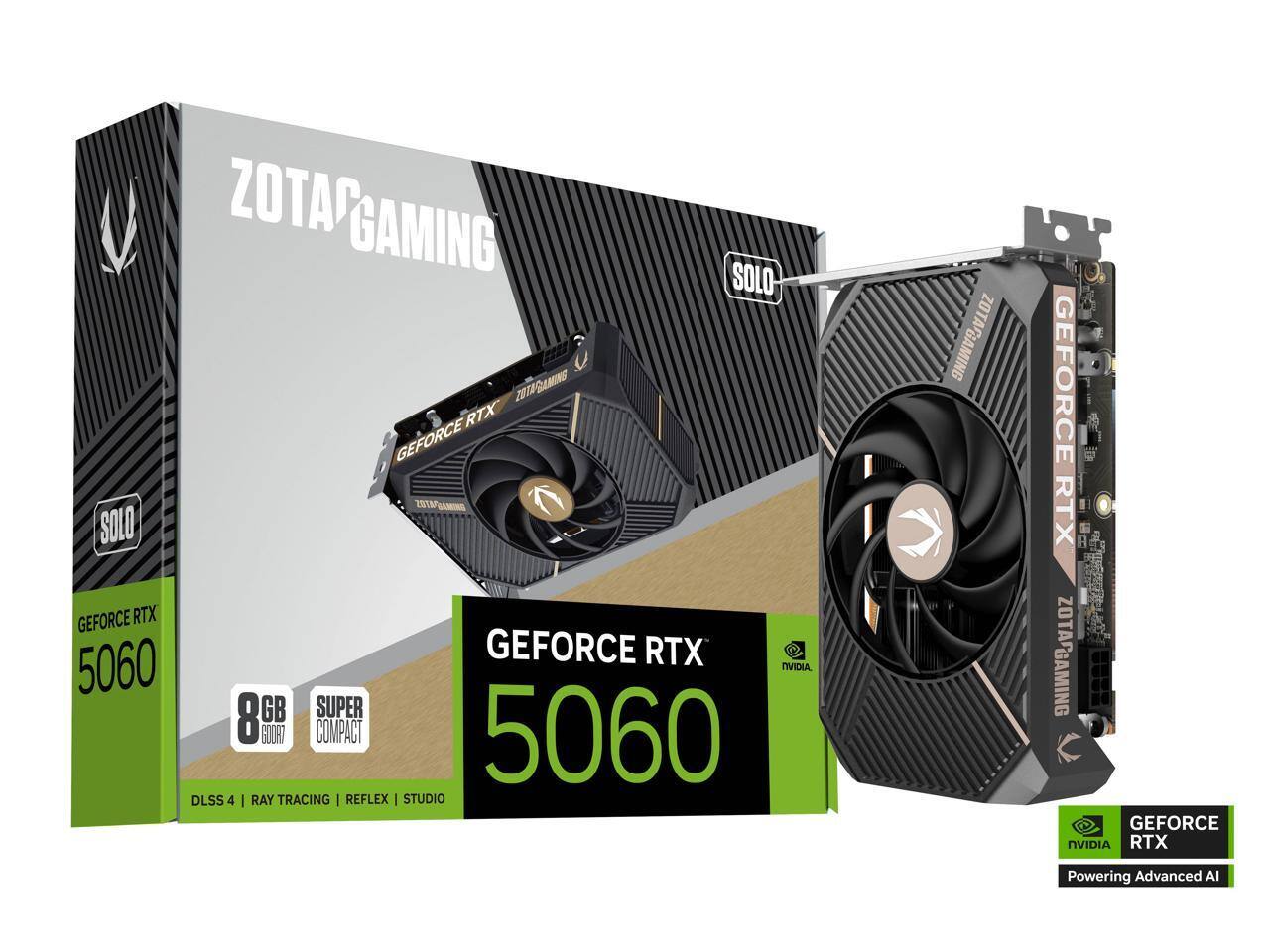 ZOTAC SOLO GeForce RTX 5060 8GB GDDR7 PCI Express 5.0 x8 ATX
