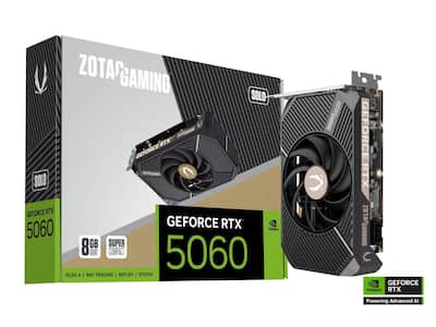 ZOTAC SOLO GeForce RTX 5060 8GB GDDR7 PCI Express 5.0 x8 ATX ZOTAC SOLO GeForce RTX 5060 8GB GDDR7 PCI Express 5.0 x8 ATX