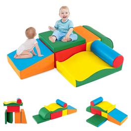 Costway - 7 PCS Lightweight Foam Corner Climber Toddlers Colorful Climbing Toys with EPE Foam - Multicolor